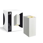 D'Lite Applique Murale Vrebos Long  Aluminium Blanc Noir Up & Down | IP56 - Convient Pour 2x GU10